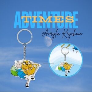 ADVENTURE TIME Cartoon Pattern Acrylic Keychain Bag Pendant NWOT